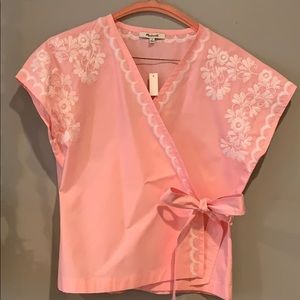 Madewell embroidered  Wrap top